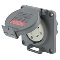 Hubbell Wiring Device-Kellems Locking Devices, Twist-Lock®, 20A 480V AC, NEMA L8-20R, Watertight Safety-Shroud® Valox® housing and flange. HBL2340SW